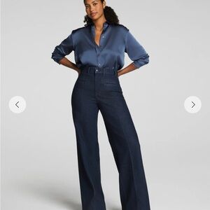 SPANX Navy Flare & Wide Leg Jeans